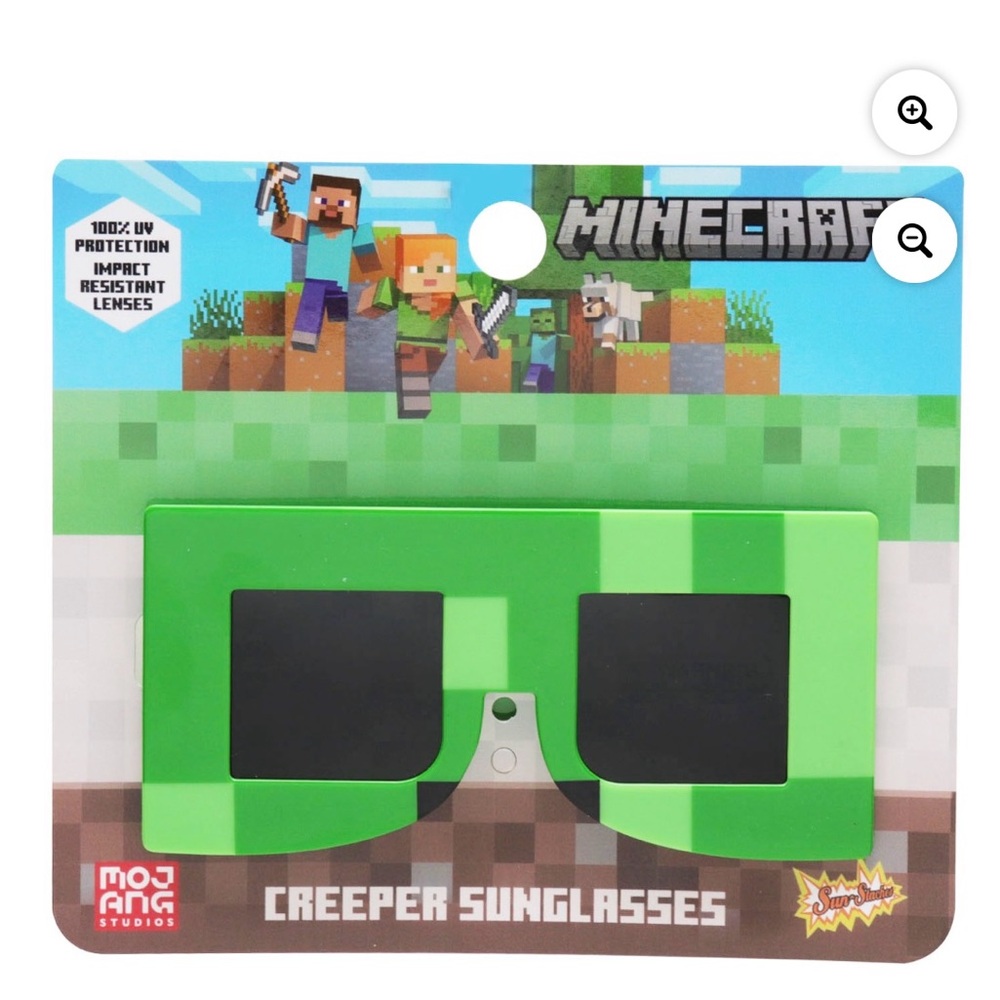 Minecraft Creeper Green Kids Sunglasses 100% UV Protection/Shatter Resistant